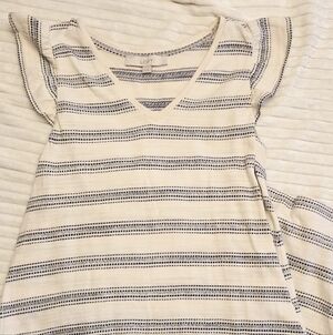 LOFT V-Neck Knit Dress With Flutter Sleeves